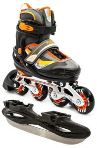 Роликовые коньки Calambus TIM COMBO черный/оранжевый р.34-37 (AS-17)