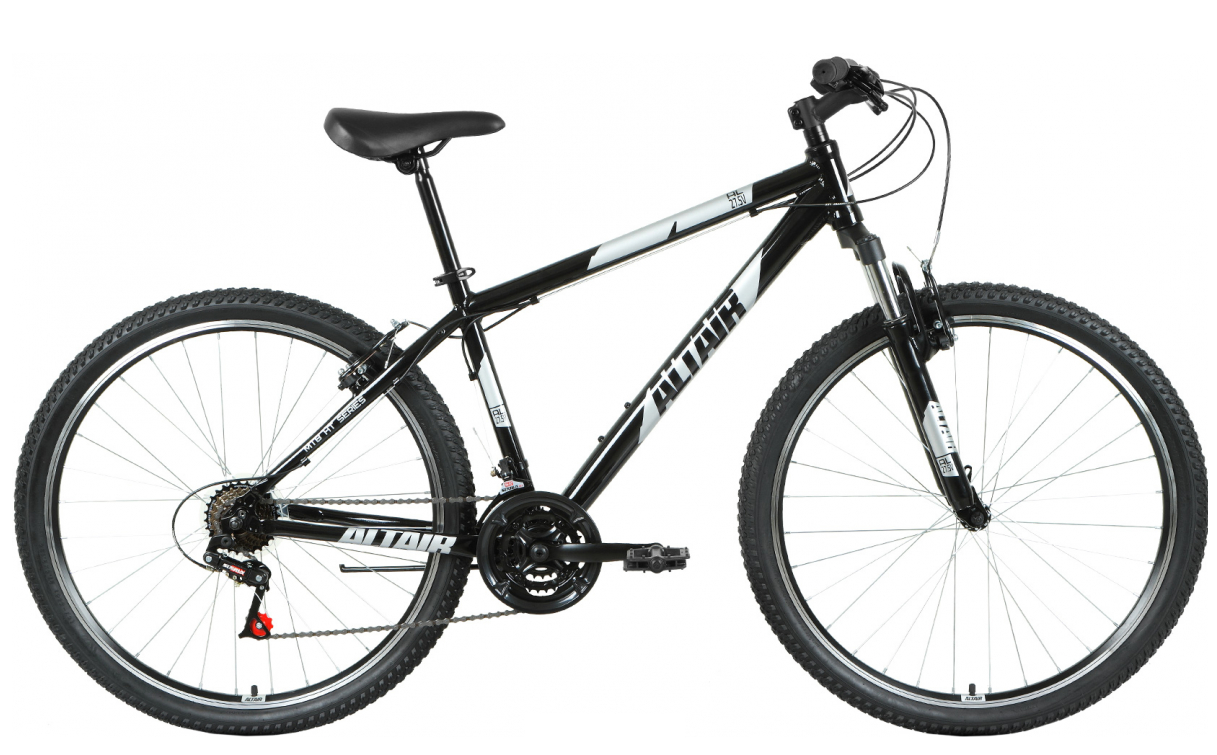 Велосипед ALTAIR AL 27.5 V (19, черный/серебристый, 2021)