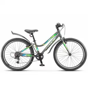 Велосипед Stels Cristy 420 V 24 Z010 (6-ск.) (матовый серый/зеленый, 2025)