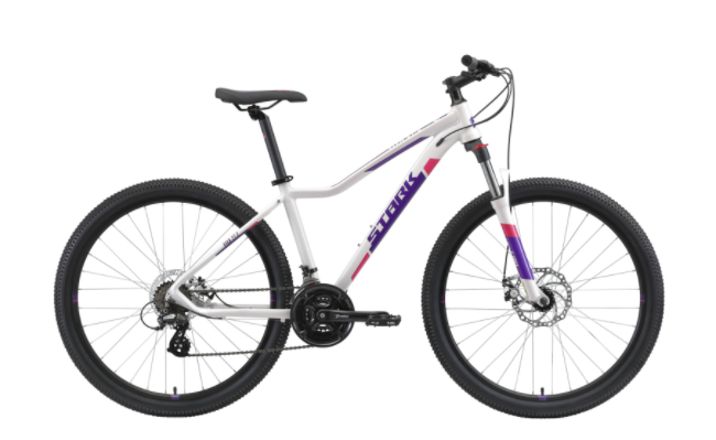 Велосипед Stark Viva 27.2 HD (18, белый/фиолетовый, 2021)