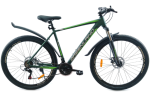 Велосипед GreenLand Discovery 1.0 26 (14, черный/зеленый, 2025)