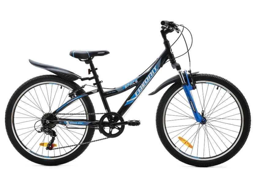 Велосипед Favorit Space 24 V (11, черный/синий, 2020)