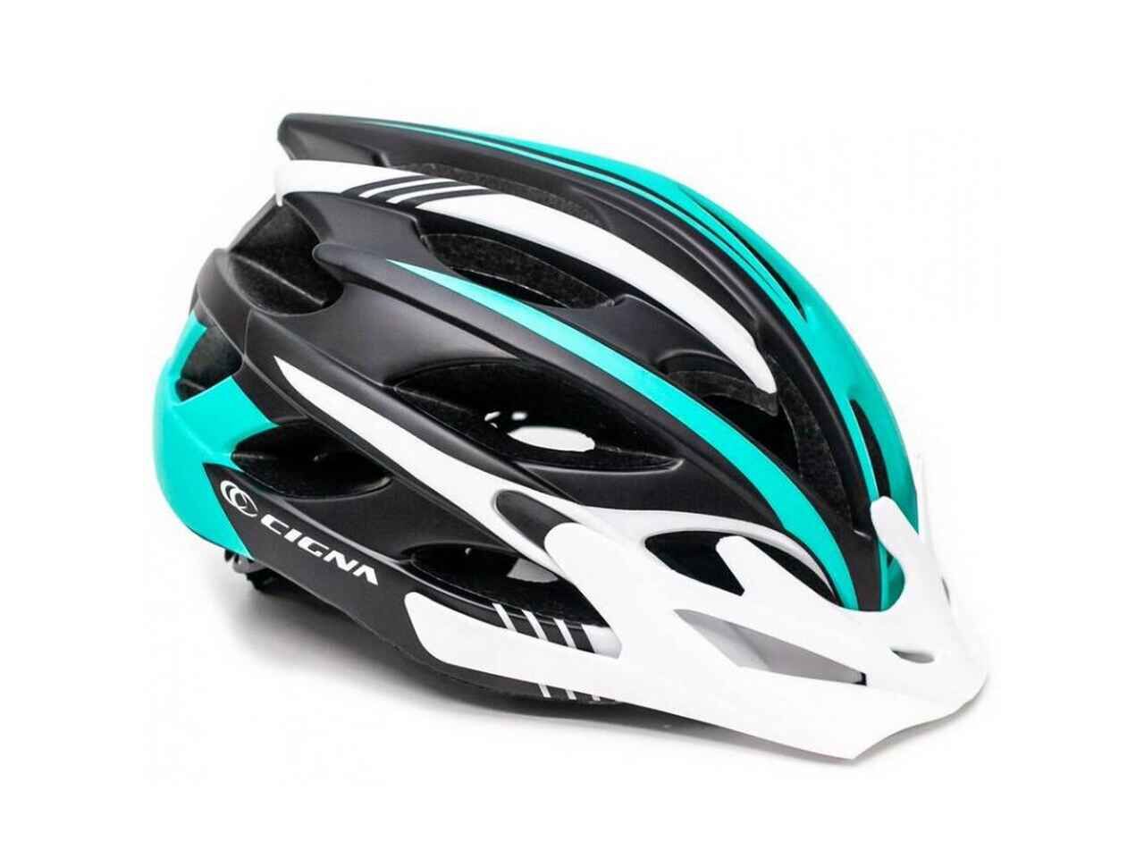Спортивный шлем Cigna WT-016 чёрный/бирюзовый/белый, L ( 57-61см) Спортивный шлем Cigna WT-016 чёрный/бирюзовый/белый, L ( 57-61см)