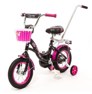 Детский велосипед Zigzag Girl 12 с ручкой (черный/малиновый) ZG-1223 Детский велосипед Zigzag Girl 12 с ручкой (черный/малиновый) ZG-1223