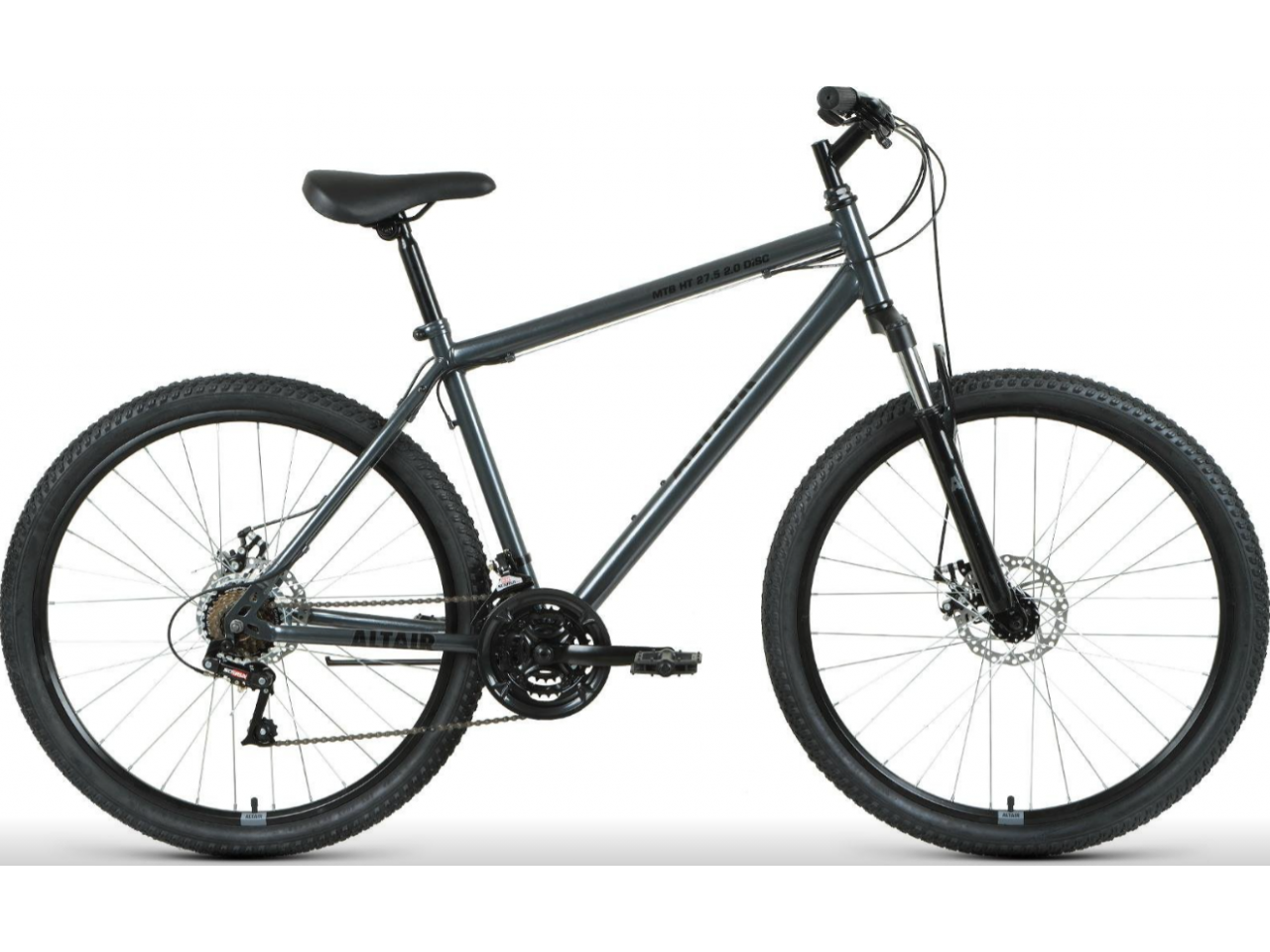 Велосипед ALTAIR MTB HT 27.5 2.0 disc (17, темно-серый/черный, 2021)