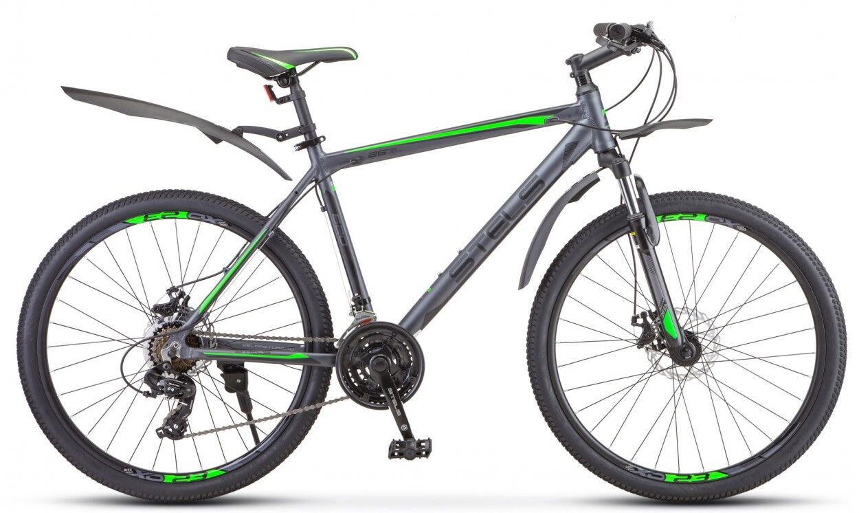Велосипед Stels Navigator 620 MD 26 V010 (19, черный/зеленый, 2021)