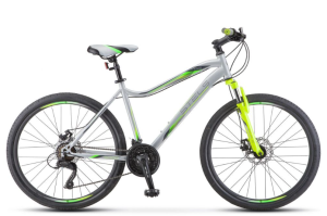 Велосипед Stels Miss 5000 MD 26 V020 (18, серебристый/салатовый, 2022) Велосипед Stels Miss 5000 MD 26 V020 (18, серебристый/салатовый, 2022)