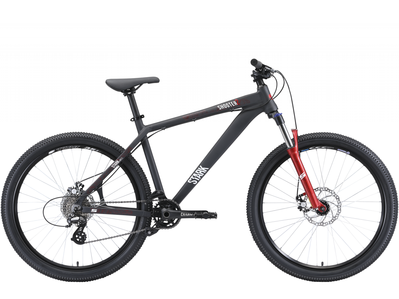 Велосипед Stark Shooter 2 (18, черный/белый/красный, 2020)