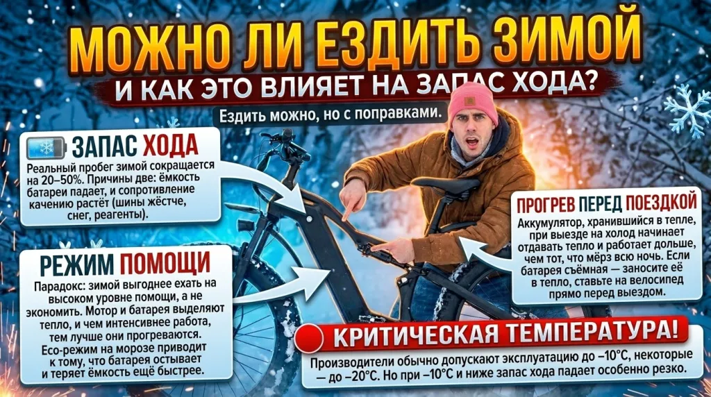 Можно ли ездить на электровелосипеде зимой Можно ли ездить на электровелосипеде зимой