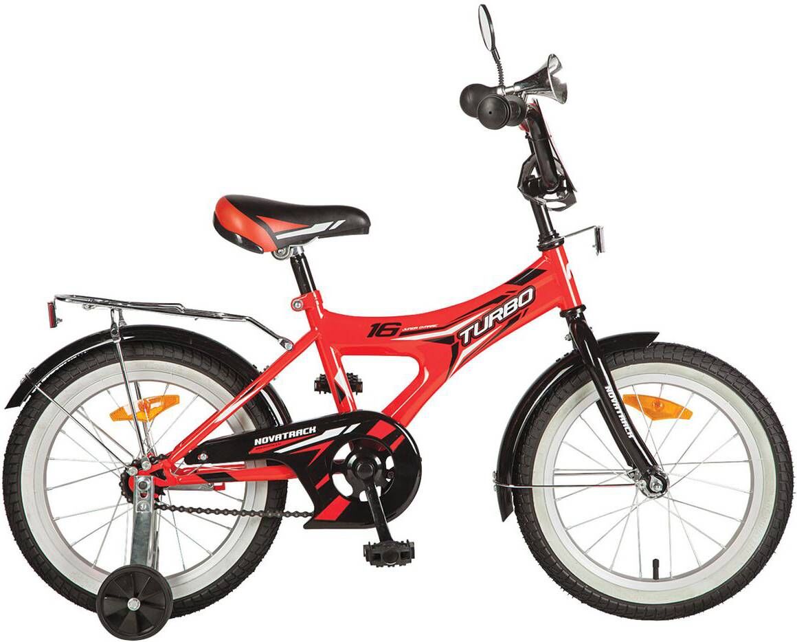 Детский велосипед Novatrack Turbo 16 (красный, 2020)