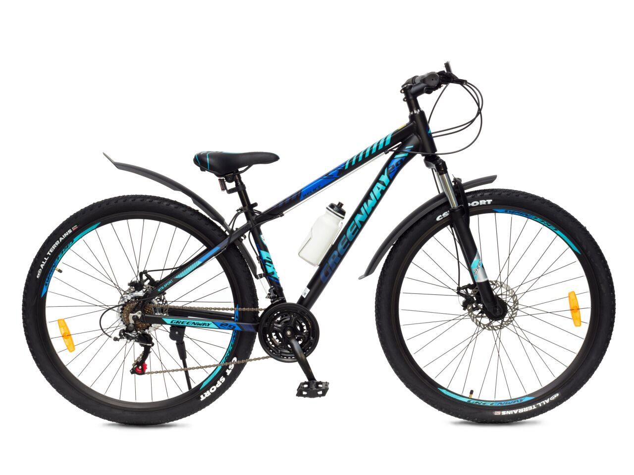Велосипед Greenway Relict 29 (15.5, черный/синий, 2021)