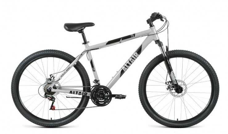 Велосипед ALTAIR AL 27.5 D (17, серый/черный, 2021)