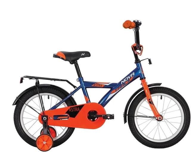 Детский велосипед Novatrack Astra 14 (синий/оранжевый, 2020)