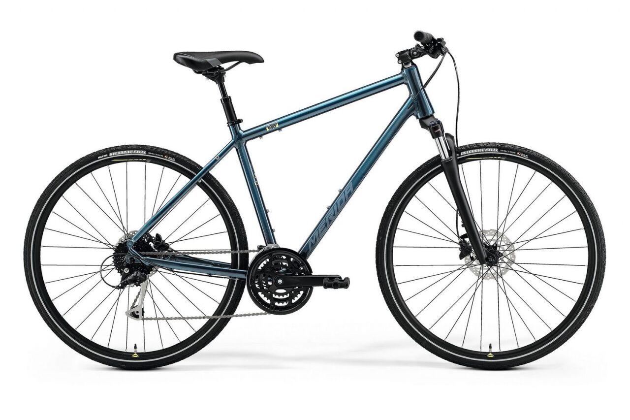 Велосипед Merida Crossway 100 (L/55cm, TealBlue/SilverBlue/Lime, 2021)
