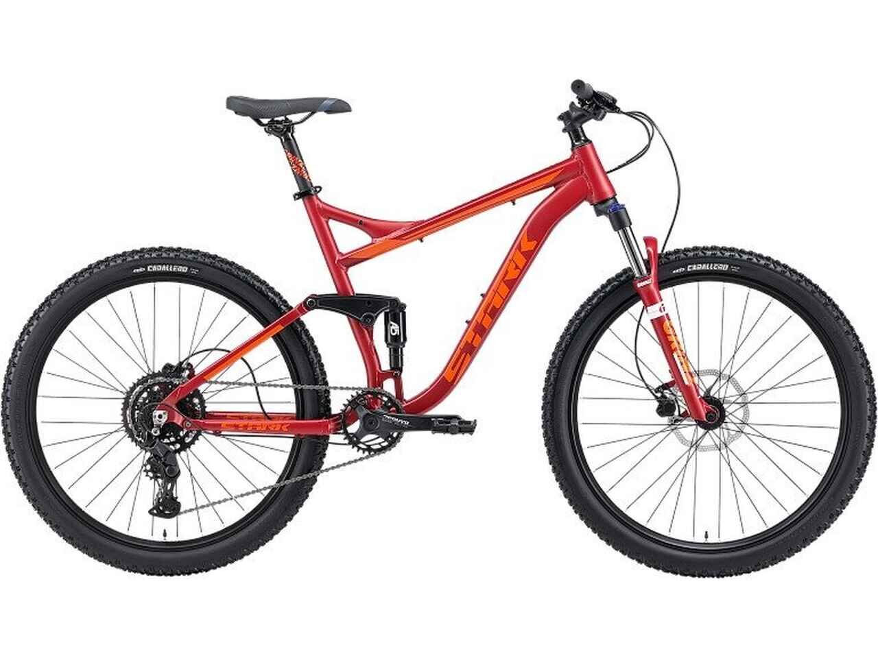 Велосипед Stark Tactic FS 27.4 HD р.18 2024 (красный матовый/оранжевый) Велосипед Stark Tactic FS 27.4 HD р.18 2024 (красный матовый/оранжевый)