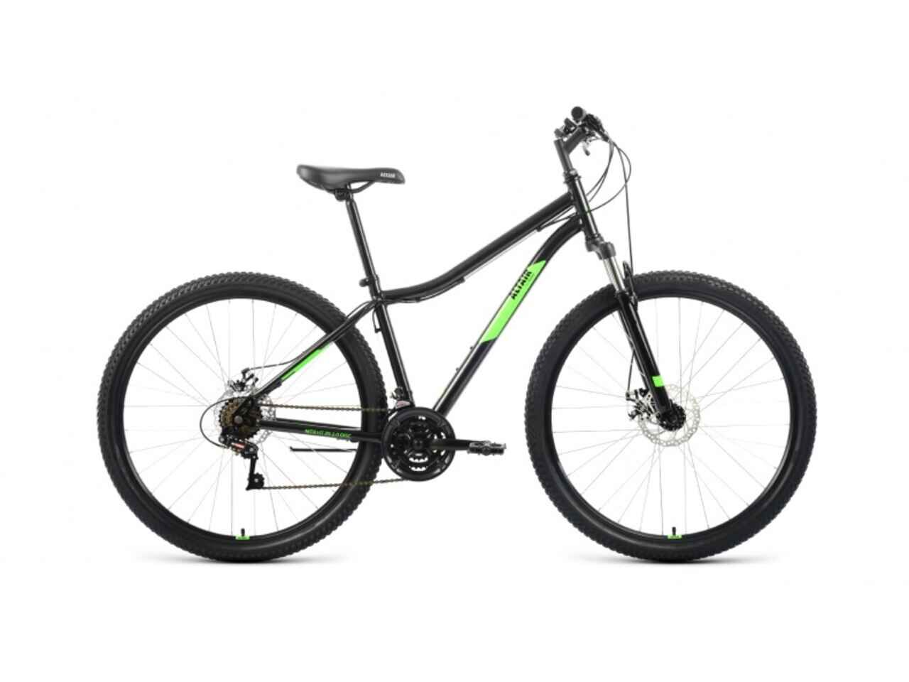 Велосипед ALTAIR MTB HT 29 2.0 disc (19, черный/ярко-зеленый, 2022)