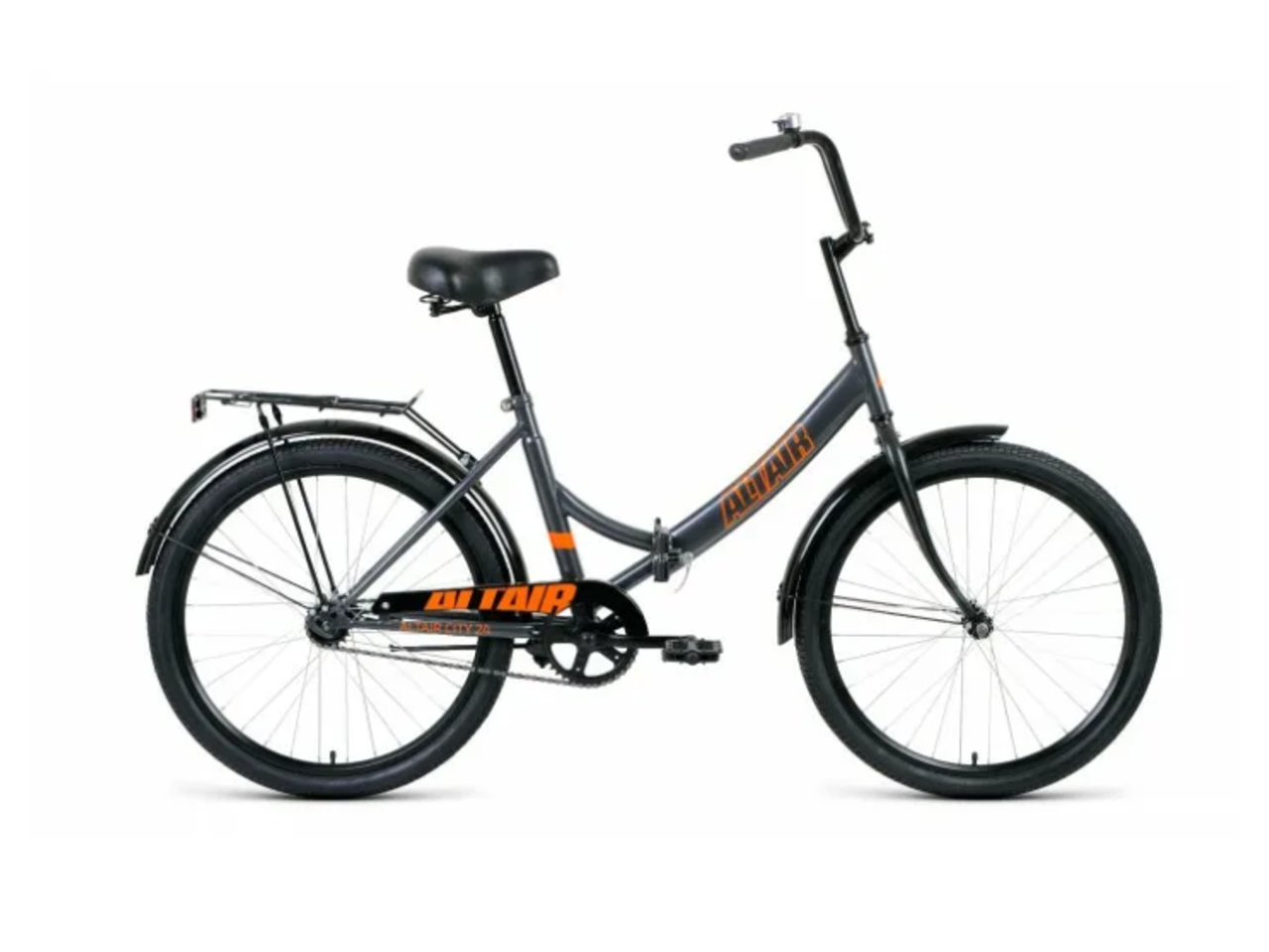 Велосипед ALTAIR City 24 (16, серый/оранжевый, 2023)