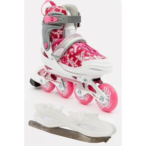 Роликовые коньки Calambus Jenny COMBO белый/розовый р.38-41 (AS-27)