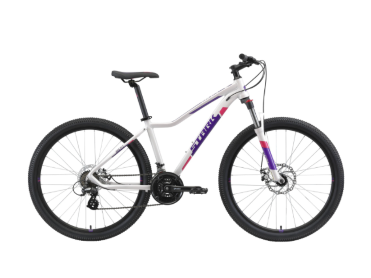 Велосипед Stark Viva 27.2 HD (16, белый/фиолетовый, 2021)