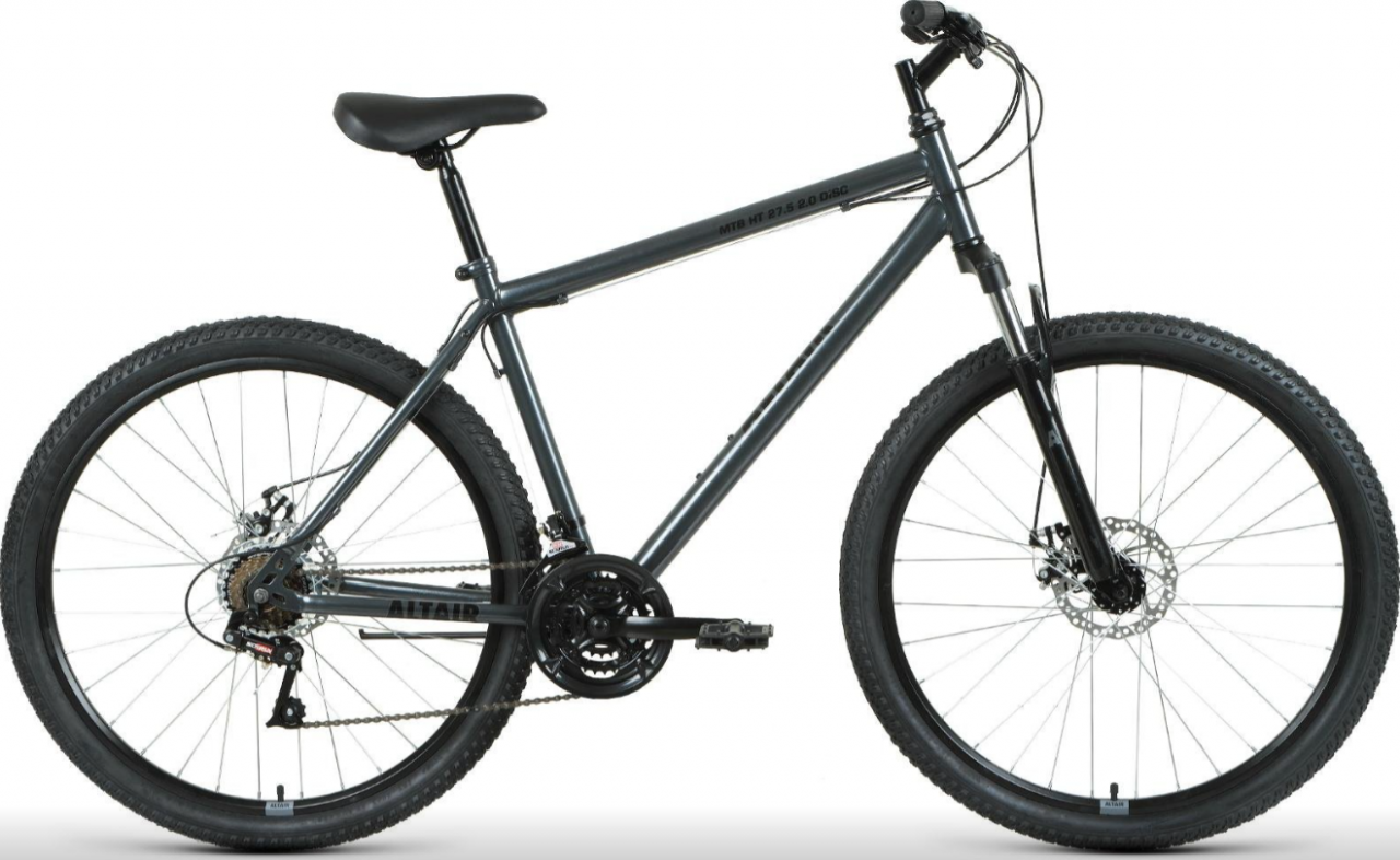 Велосипед ALTAIR MTB HT 27.5 2.0 disc (19, темно-серый/черный, 2021)