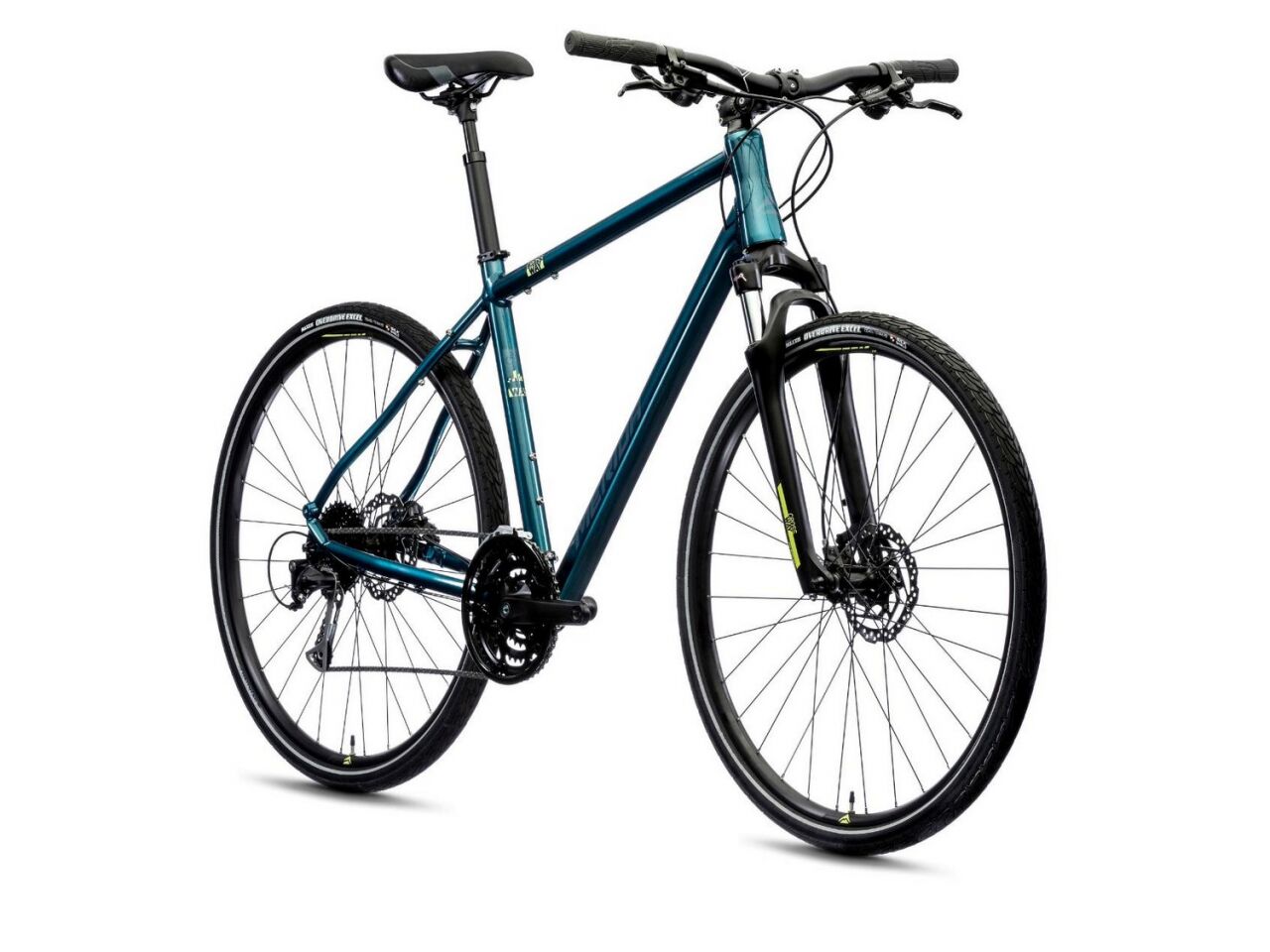 Велосипед Merida Crossway 100 (L/55cm, TealBlue/SilverBlue/Lime, 2021)