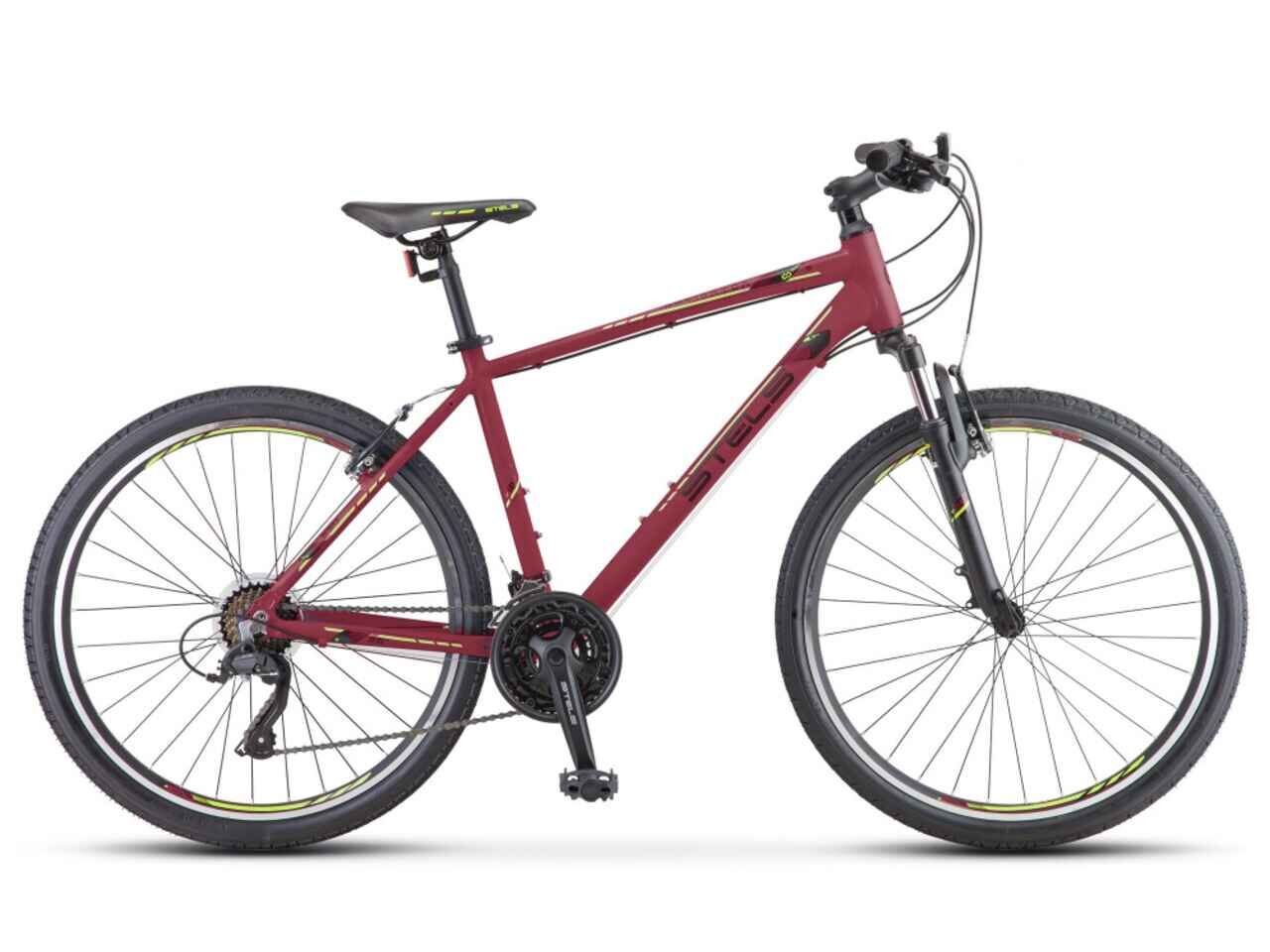 Велосипед Stels Navigator 590 V 26 K010 (18, бордовый/салатовый, 2023)