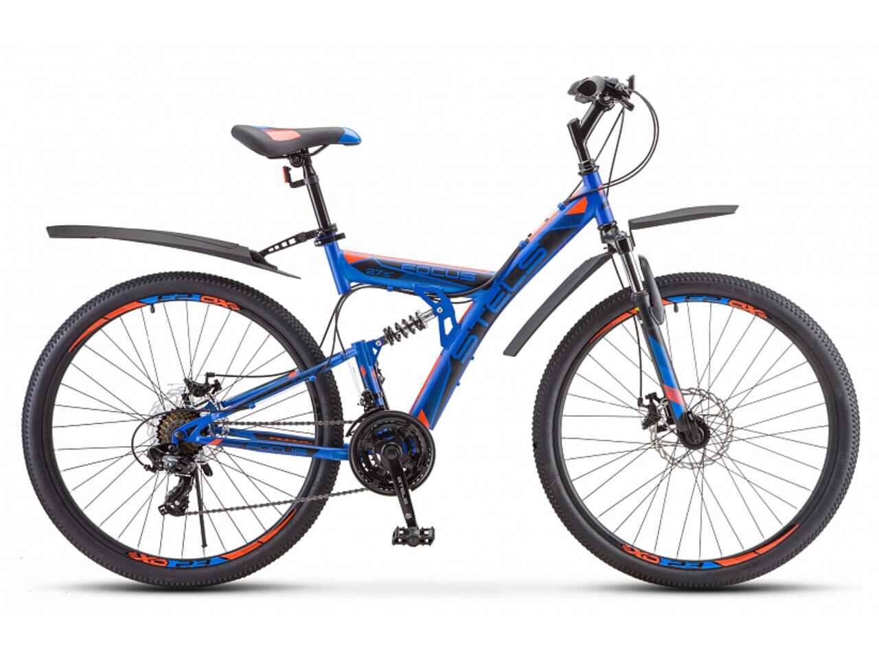Велосипед Stels Focus MD 27.5 21-sp V010 (19, синий/красный, 2021)