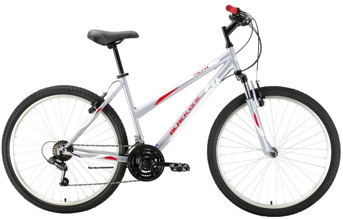 Велосипед Black One Alta 26 (16, серый/красный/белый, 2021)