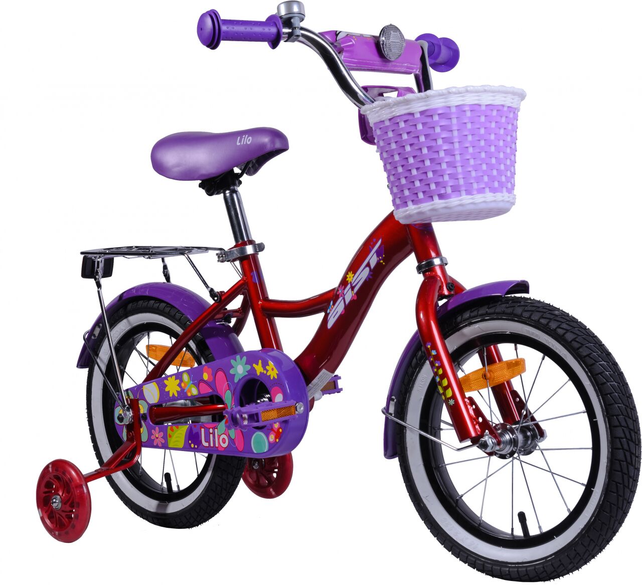Детский велосипед Aist Lilo 14 (красный/фиолетовый, 2021)