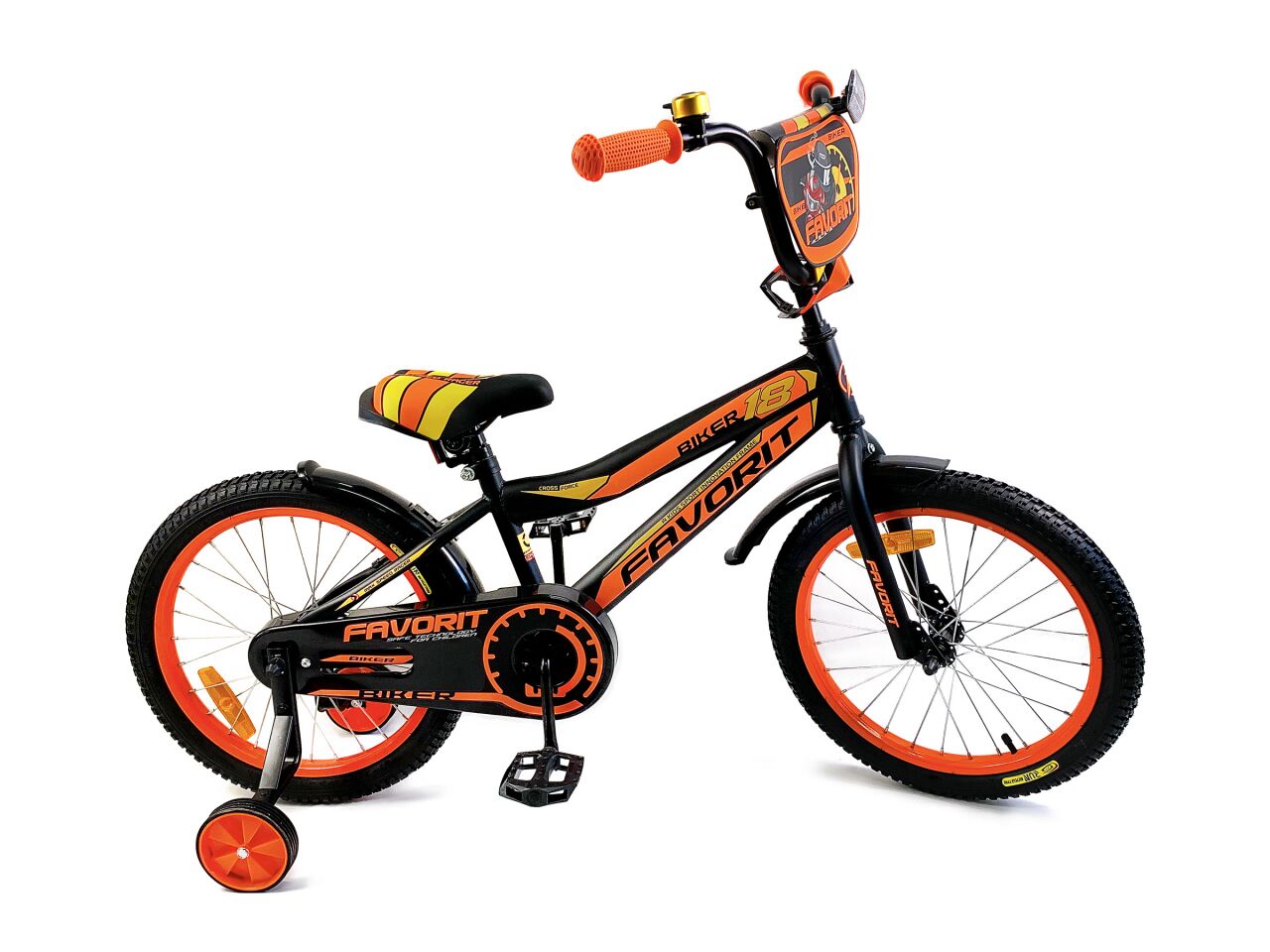 Детский велосипед Favorit Biker 18 (черно-оранжевый, 2020)