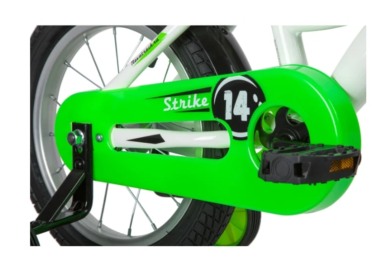 Детский велосипед Novatrack Strike 14 (белый/зеленый, 2020)