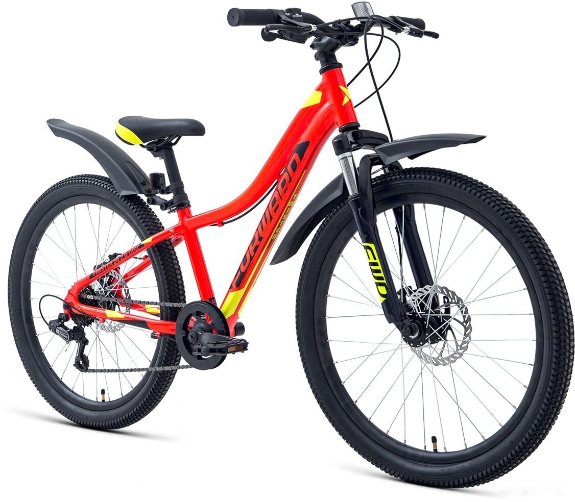 Велосипед Forward Twister 24 2.0 disc 2021 (красный)