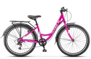 Велосипед Stels Cristy 430 V Z010 24 (6-ск.) (14, фиолетовый/розовый, 2025) Велосипед Stels Cristy 430 V Z010 24 (6-ск.) (14, фиолетовый/розовый, 2025)