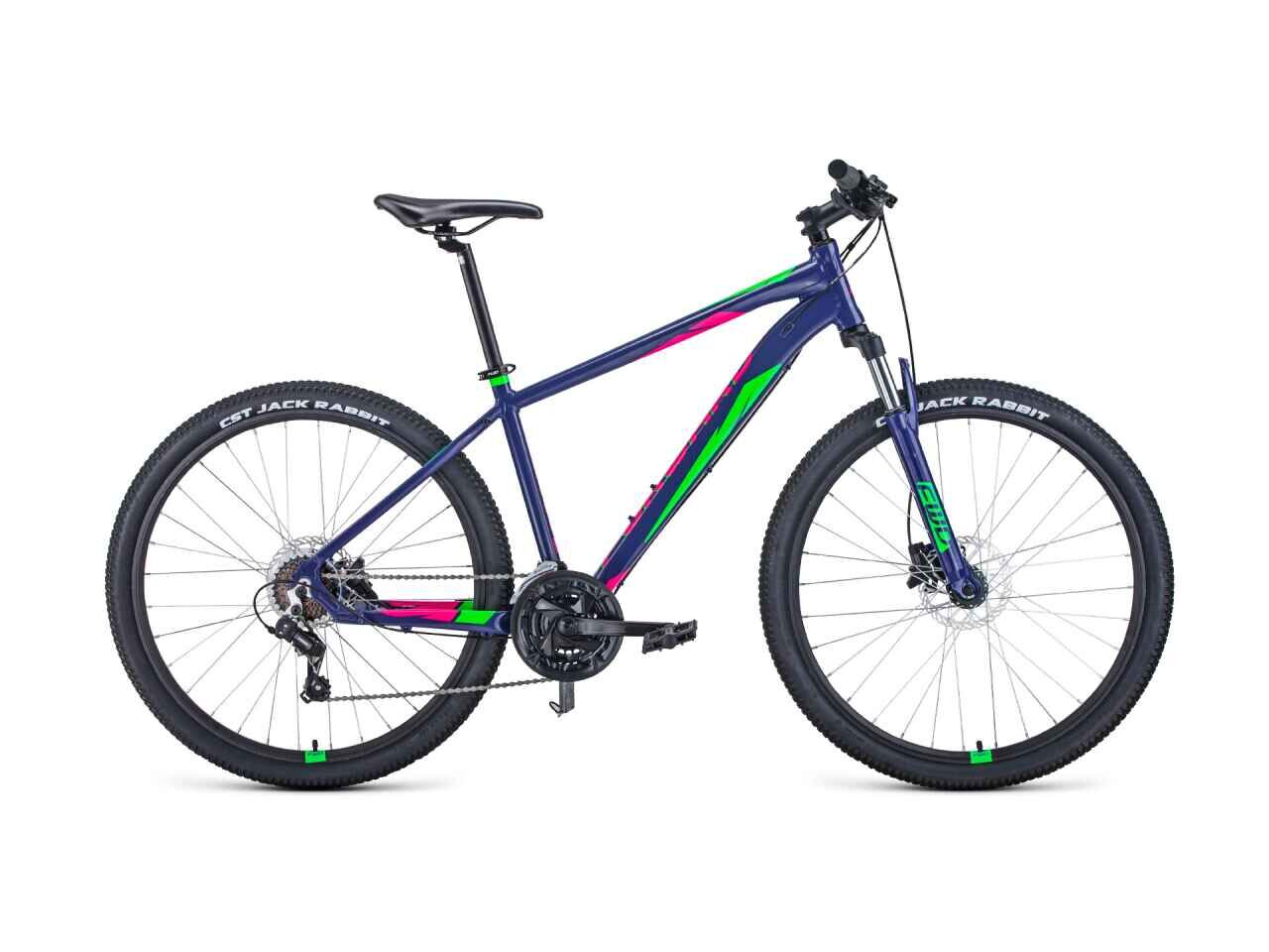 Велосипед Forward Apache 27.5 3.2 Disc (21, фиолетовый/зеленый, 2021) RBKW1M37G062