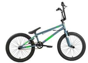 Детский велосипед Stark Madness BMX 2 2025 (темно-серый матовый/зеленый неон/черный)