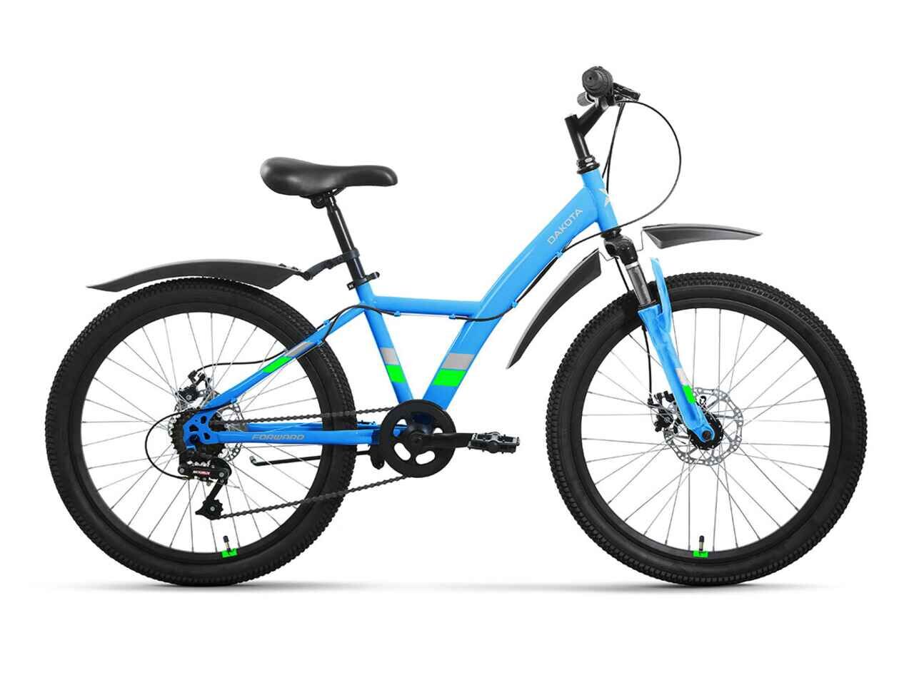 Велосипед Forward Dakota 24 1.0 (13, голубой/зеленый, 2022)