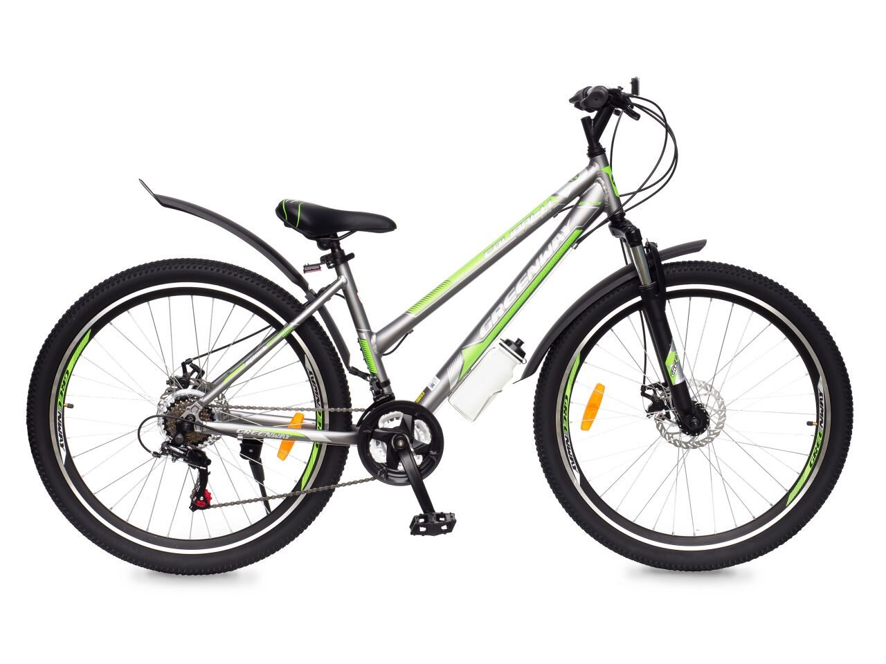 Велосипед Greenway Colibri-H 27.5 (17, серый/зеленый, 2021)