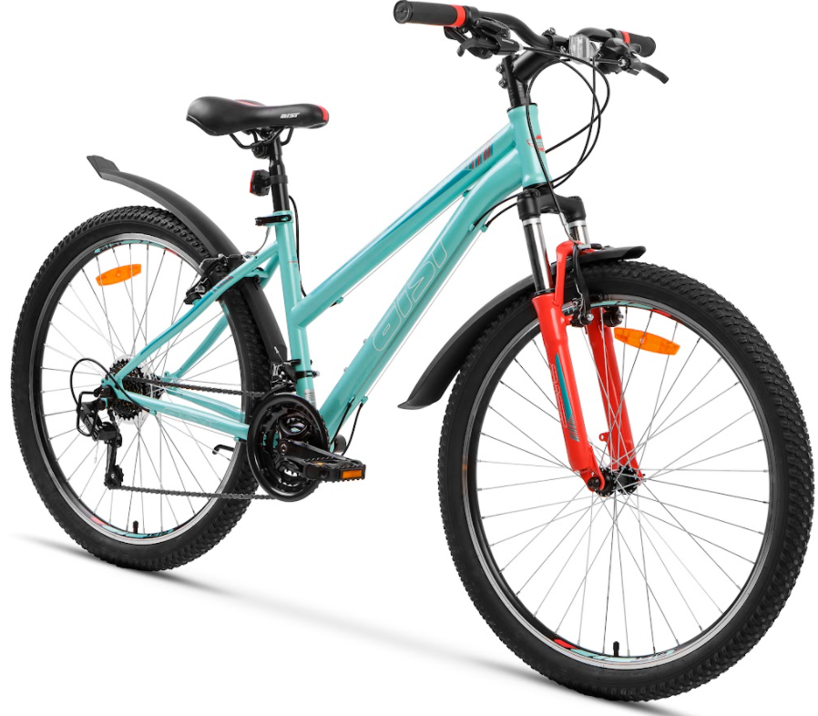 Велосипед Aist Quest W 26 (13, бирюзовый/оранжевый, 2022)