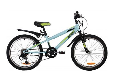 Детский велосипед Novatrack Racer 20 (голубой/салатовый, 2020)