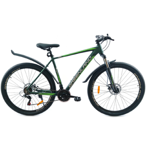 Велосипед GreenLand Discovery 1.0 26 (14, черный/зеленый, 2025)