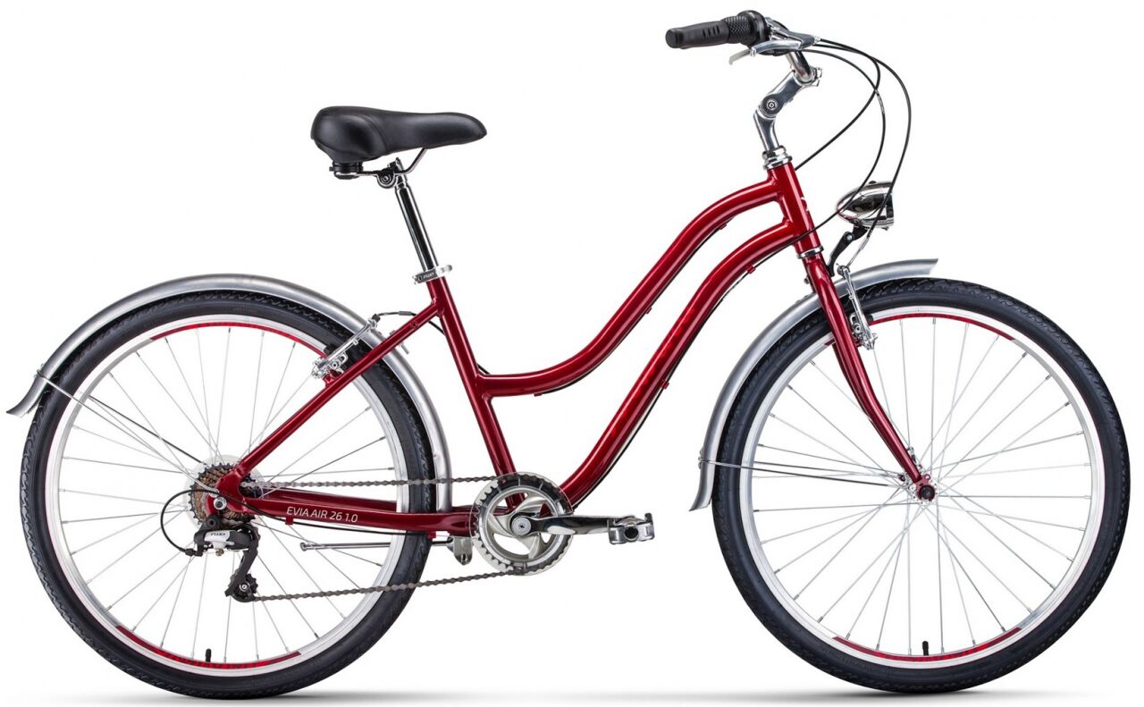 Велосипед Forward Evia Air 26 1.0 (16, красный/белый, 2021)