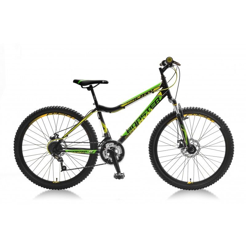 Велосипед Booster Galaxy FS DISK (черный/зеленый, 2021)