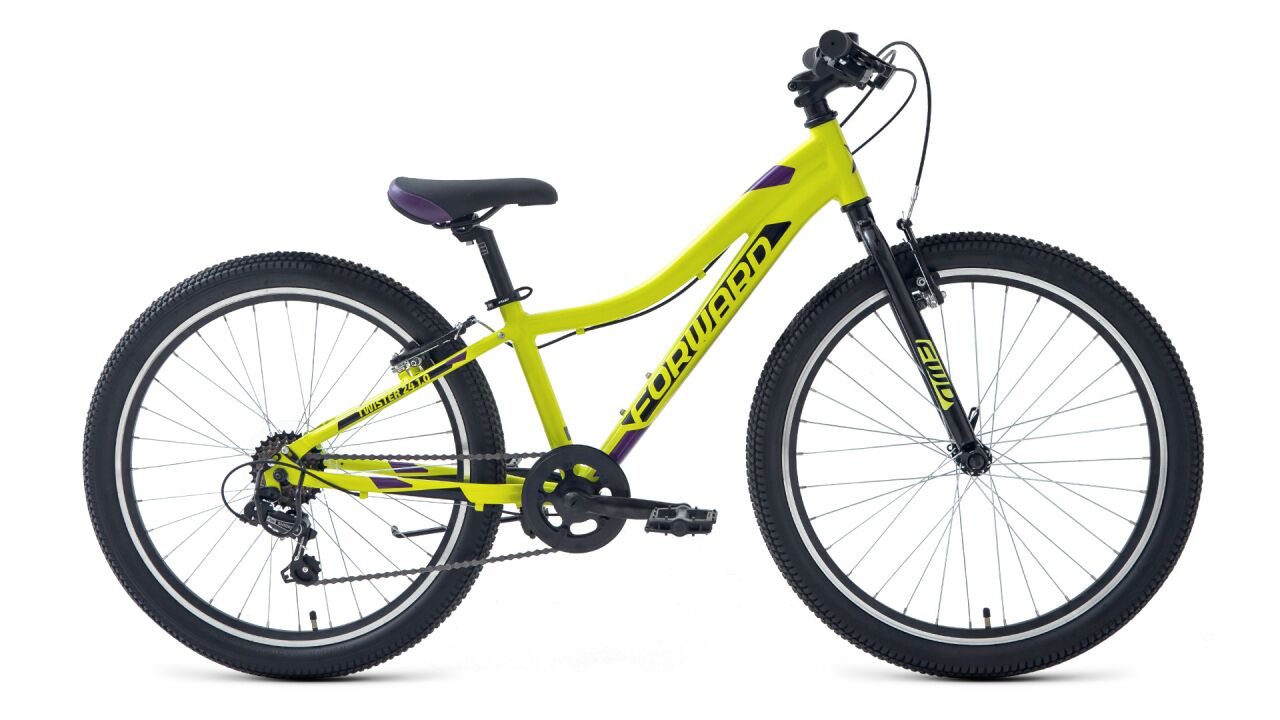 Велосипед Forward Twister 24 1.0 (зеленый/фиолетовый, 2022)