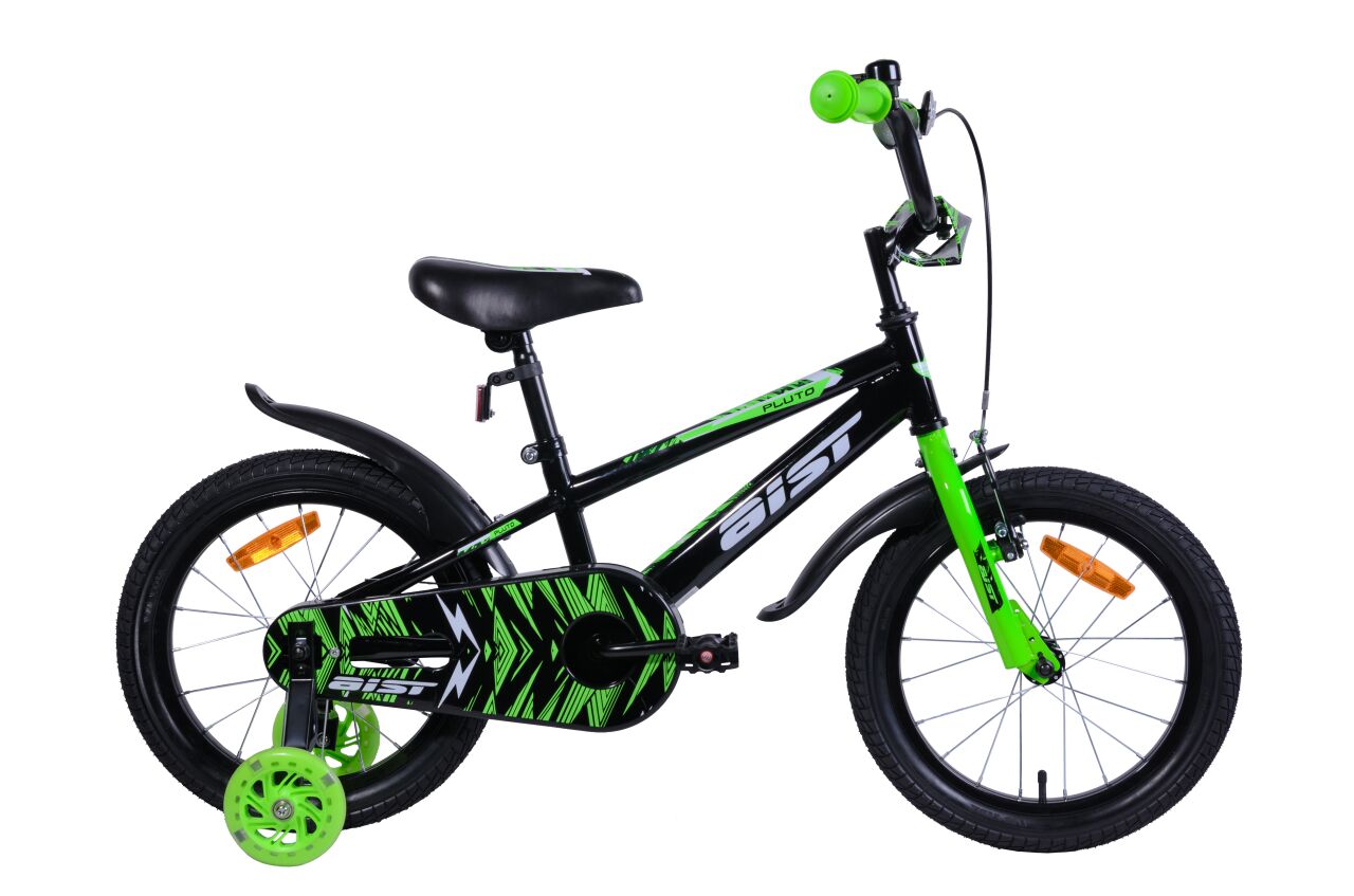Детский велосипед Aist Pluto 16 (черный/зеленый, 2020)