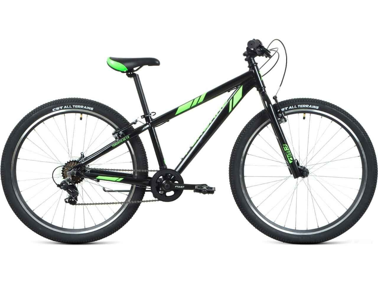 Велосипед Forward Toronto 26 1.2 (13, черный/зеленый, 2022)