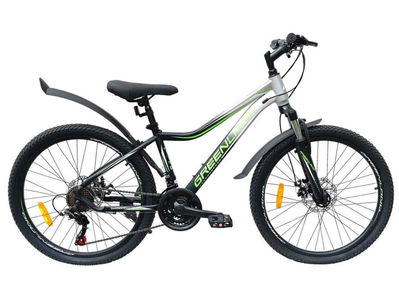 Велосипед GreenLand DEMETRA 24 (14, серебристый/зеленый, 2024) Велосипед GreenLand DEMETRA 24 (14, серебристый/зеленый, 2024)
