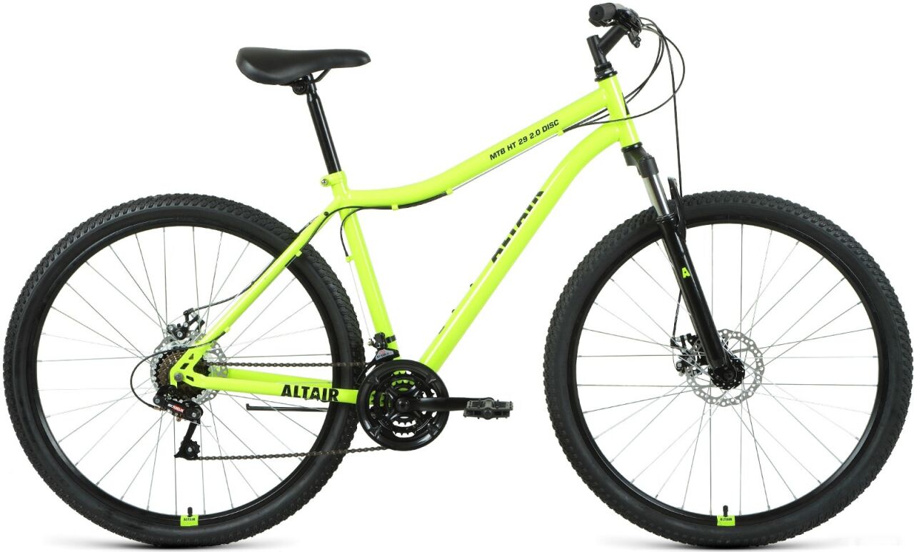 Велосипед ALTAIR MTB HT 29 2.0 disc р.21 2021 (ярко-зеленый)