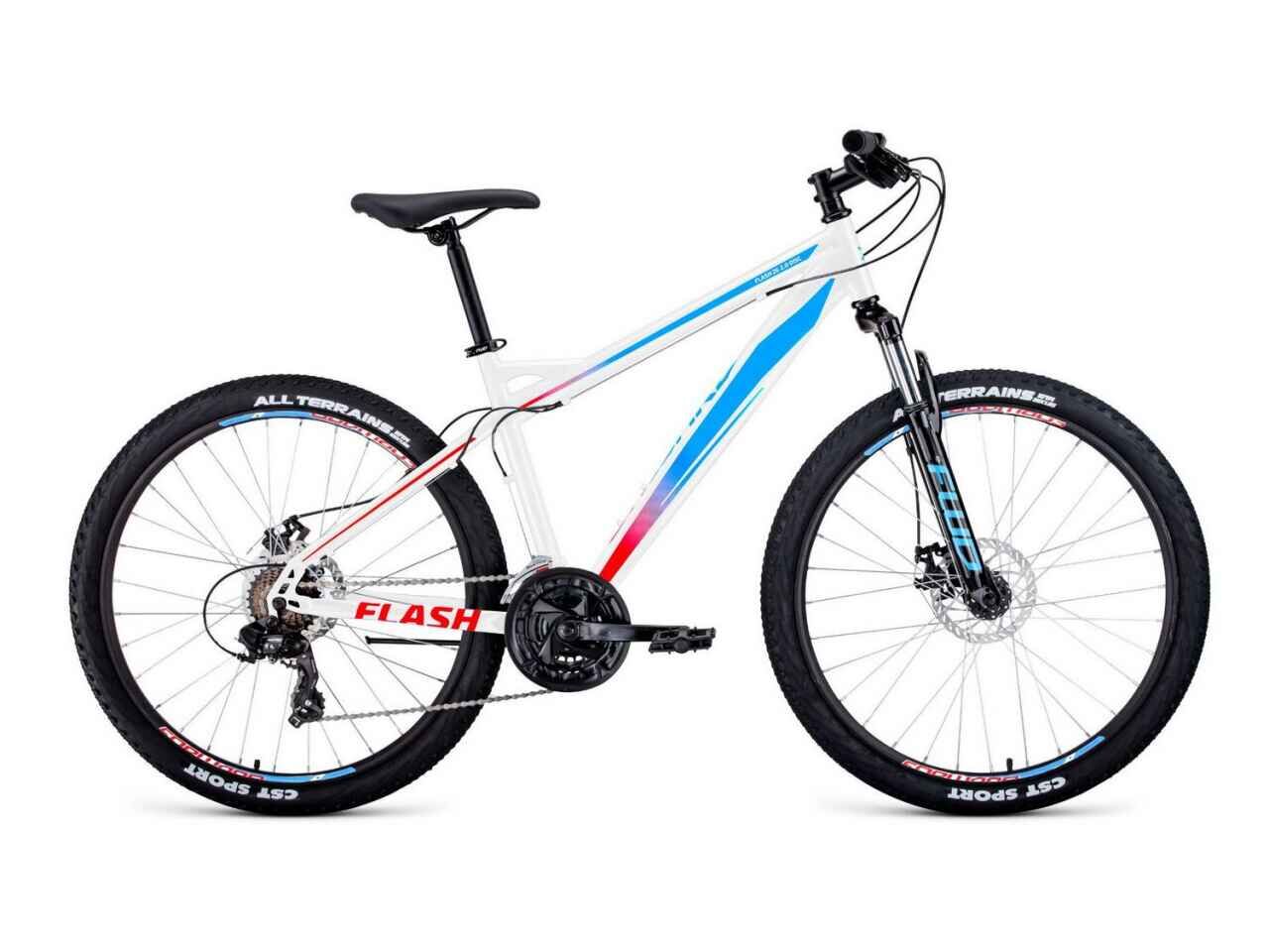 Велосипед Forward Flash 26 2.2 Disc (19, белый/голубой, 2021) RBKW1M16GS44