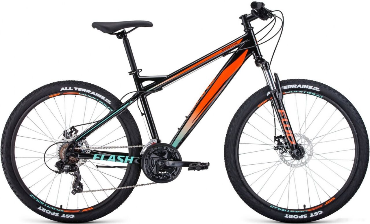 Велосипед Forward Flash 26 2.0 disс р.19 2021 (черный/оранжевый) RBKW1M16G019
