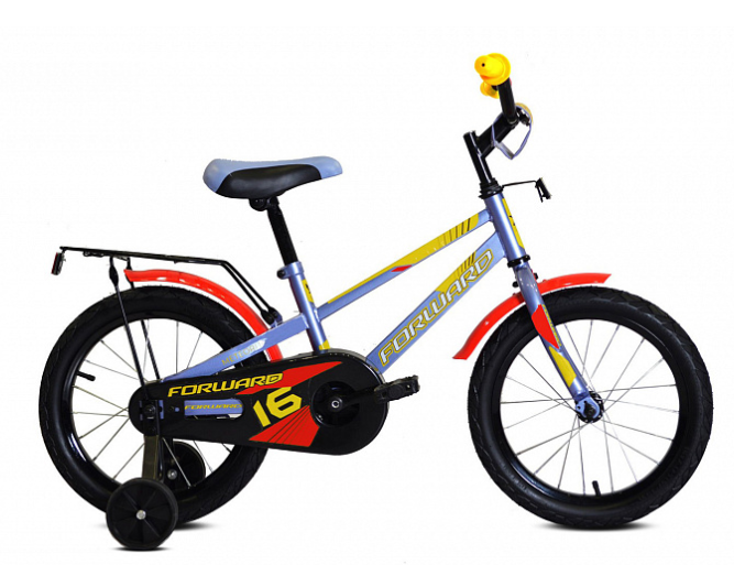 Детский велосипед Forward Meteor 14 (серый/голубой/красный, 2020)